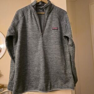 Simply Southern Womens Gray Space Dye Quarter Zip Pullover Fleece Jacket Large